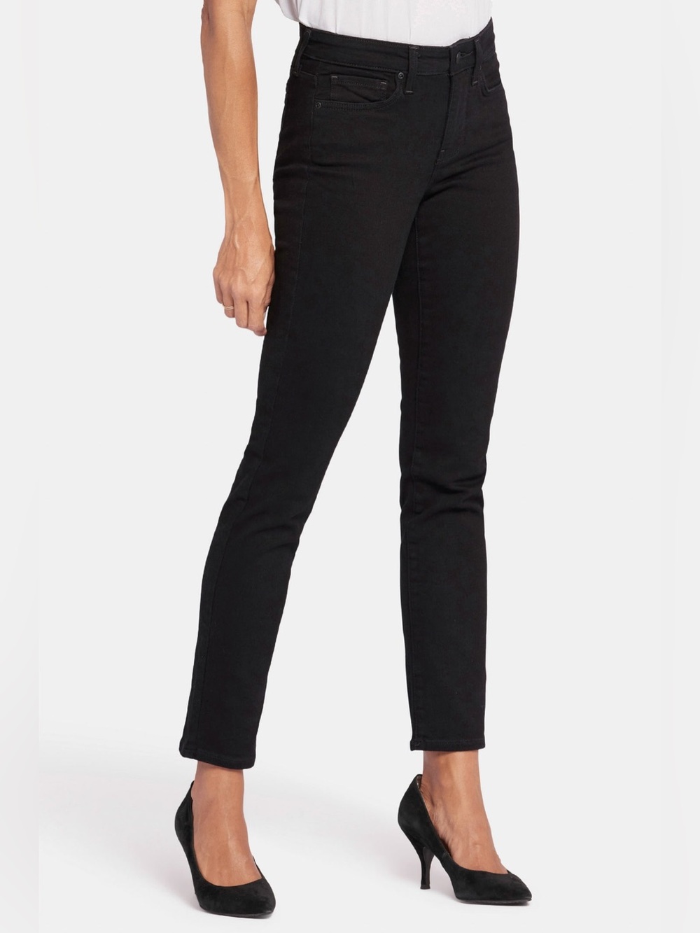 NYDJ jeans 8 Sheri slim ankle Remington black wash stretch $109